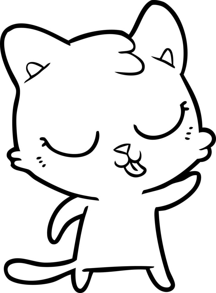 cartoon cat hissing vector