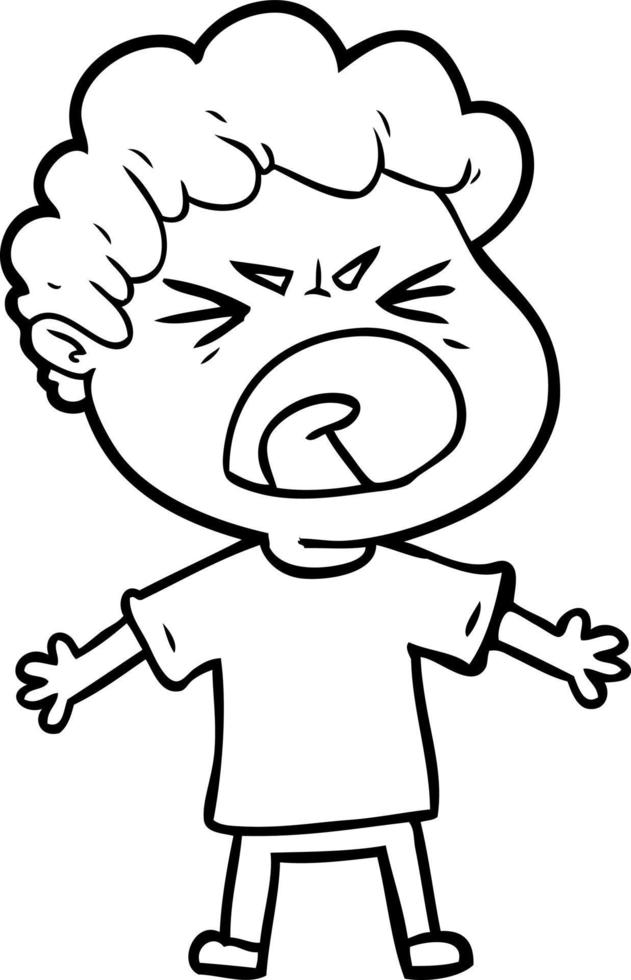 cartoon furious man vector