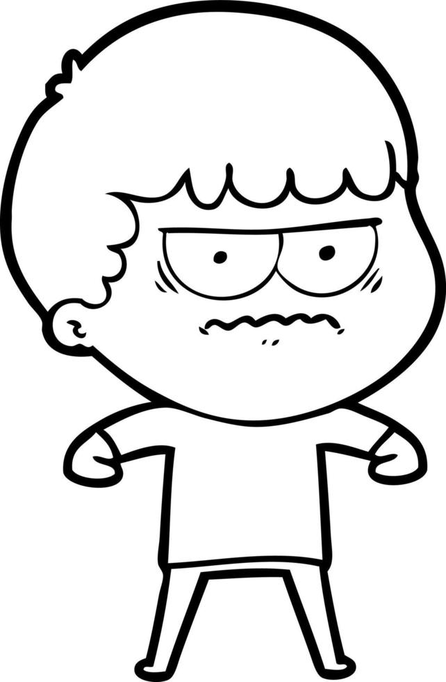 cartoon annoyed man vector