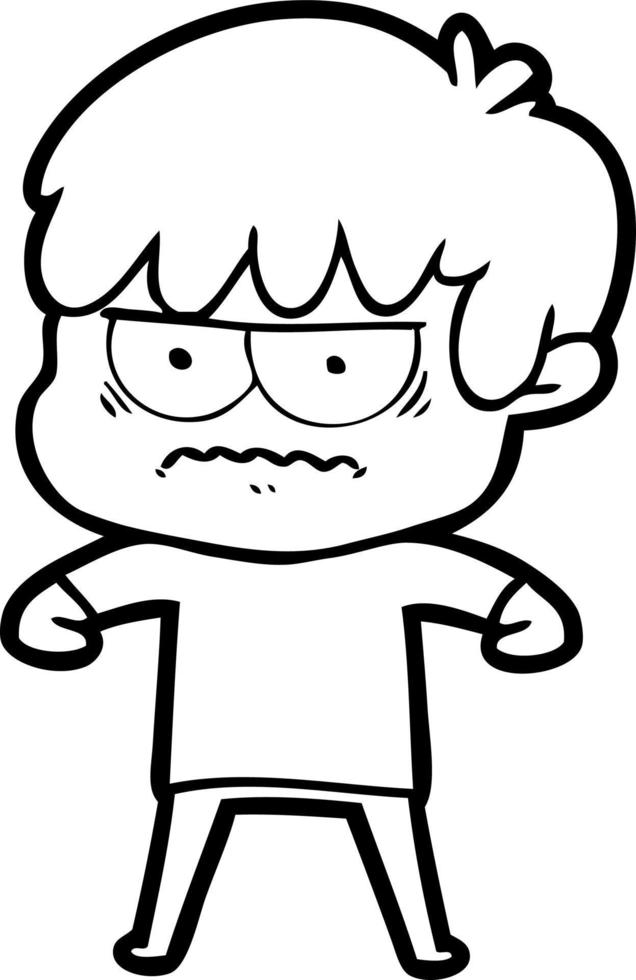 annoyed cartoon boy vector