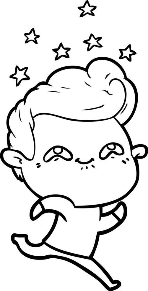 cartoon excited man vector