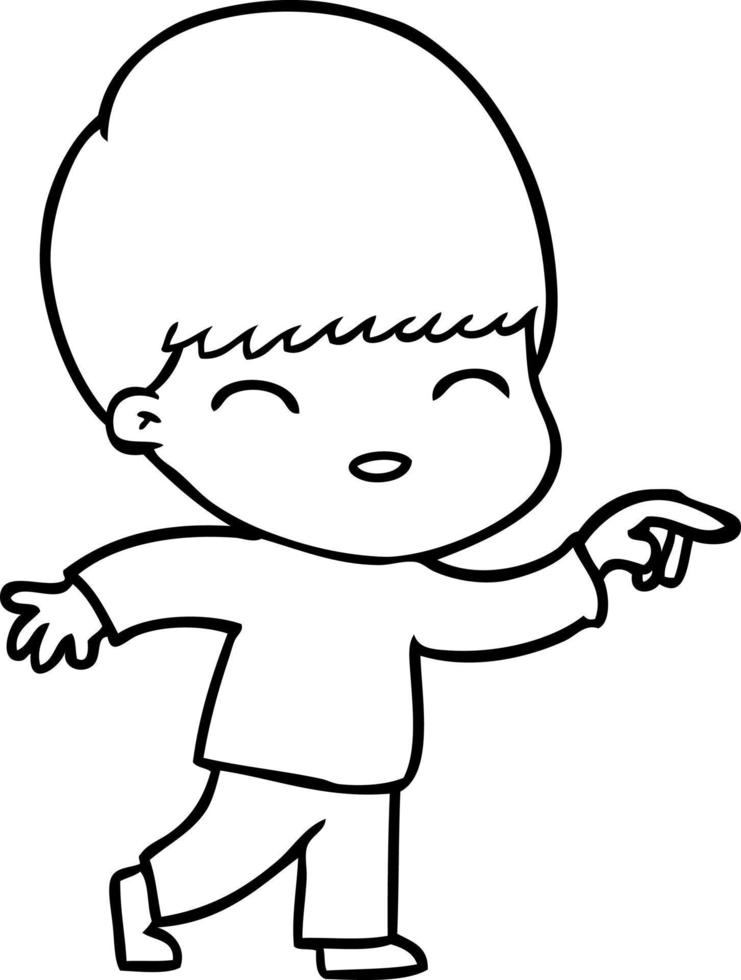 happy cartoon boy vector