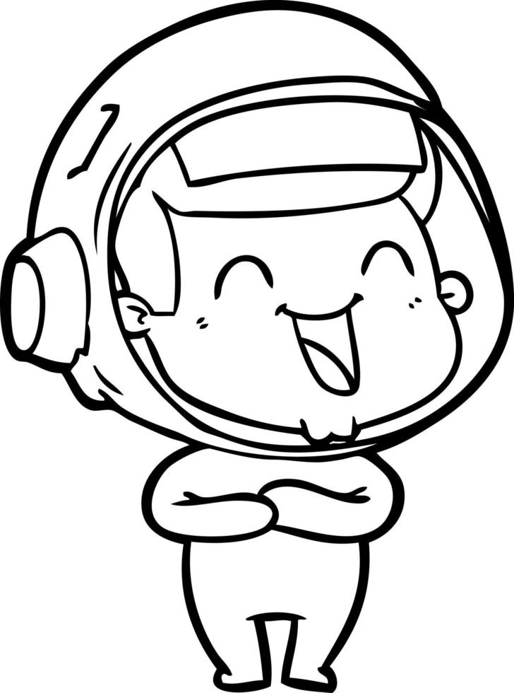 happy cartoon astronaut vector