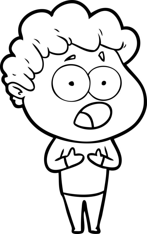 cartoon man gasping in surprise vector