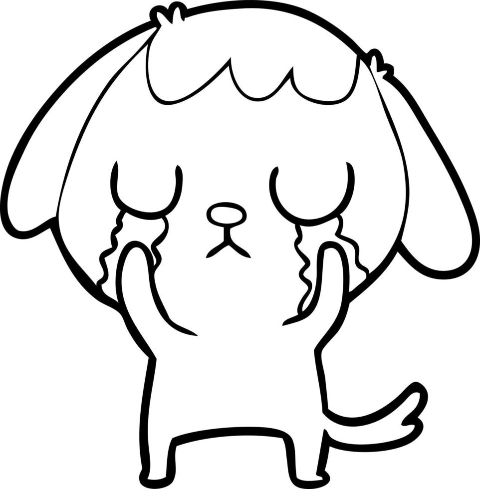 cute cartoon dog crying 12460433 Vector Art at Vecteezy