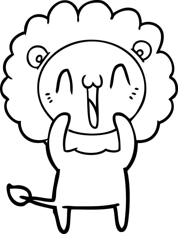 happy cartoon lion vector
