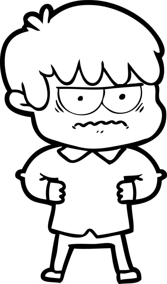 annoyed cartoon boy vector
