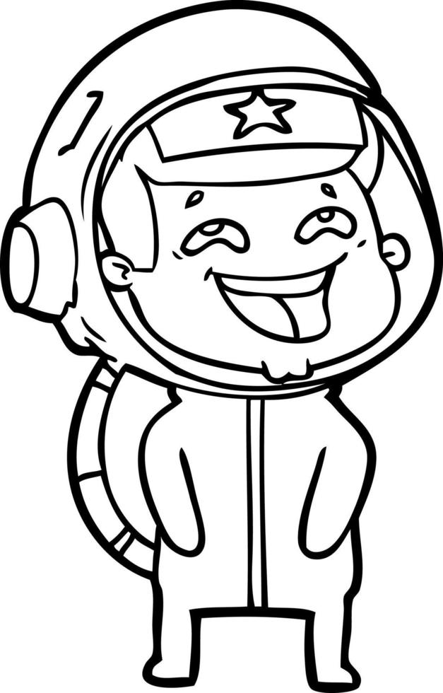 cartoon laughing astronaut vector