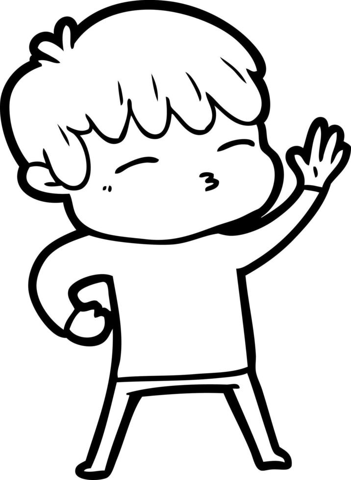 cartoon curious boy vector