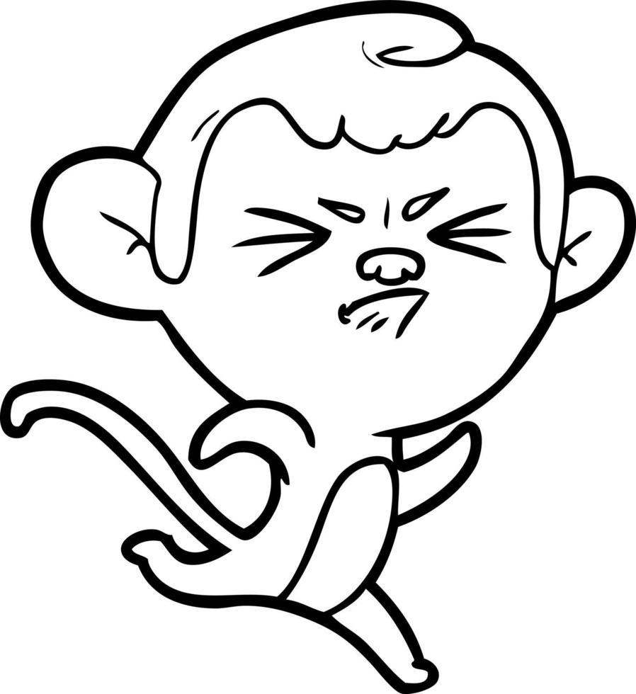 cartoon annoyed monkey vector