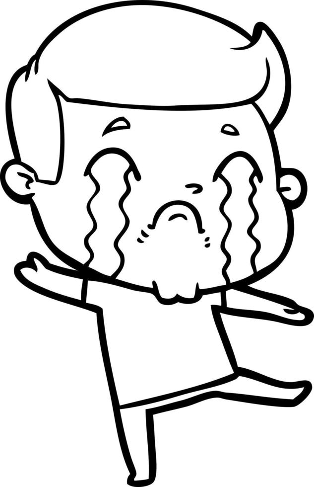 cartoon man crying vector
