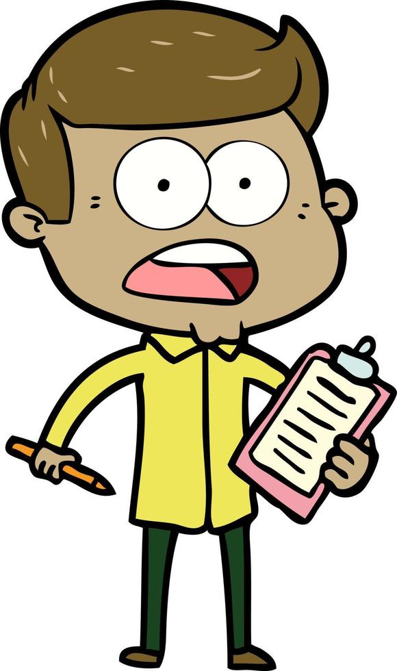 cartoon shocked man vector