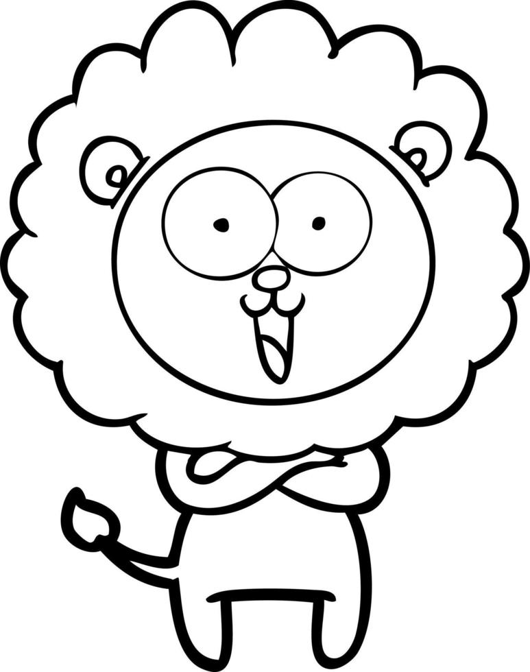 happy cartoon lion vector