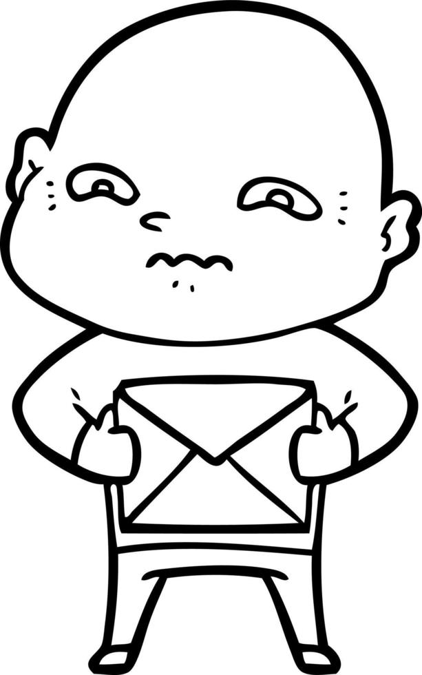 cartoon nervous man vector