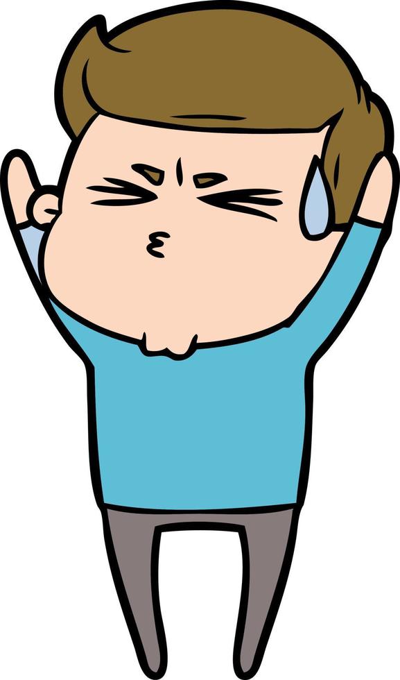 cartoon man sweating vector