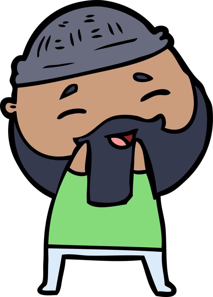 cartoon happy bearded man vector