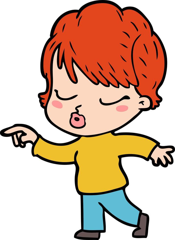 cartoon woman with eyes shut vector