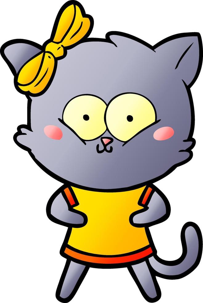 cartoon doodle character cat vector