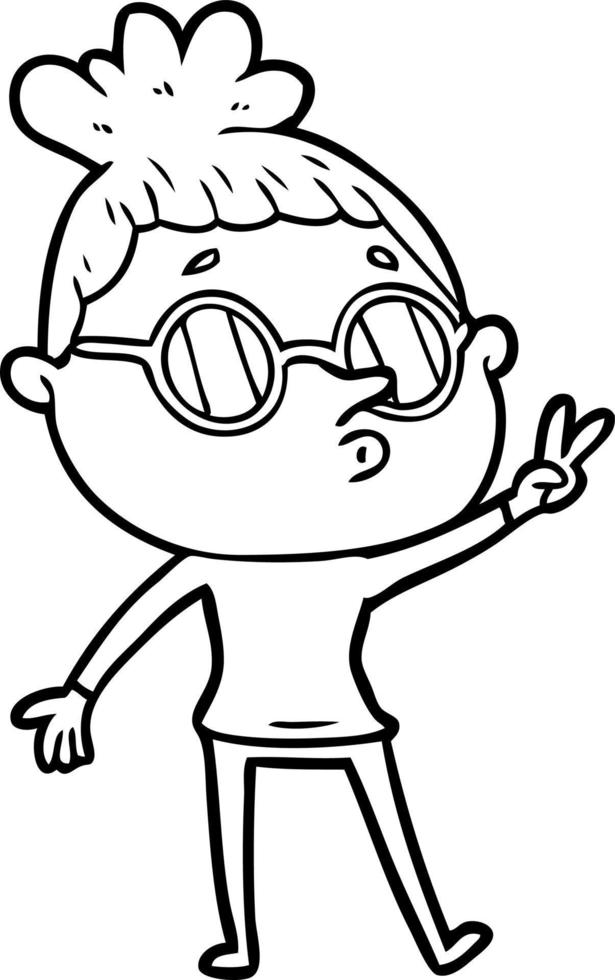 cartoon woman wearing glasses vector