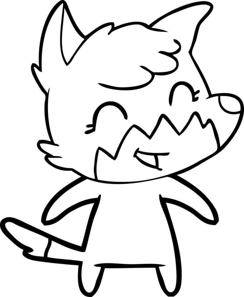 happy cartoon fox vector