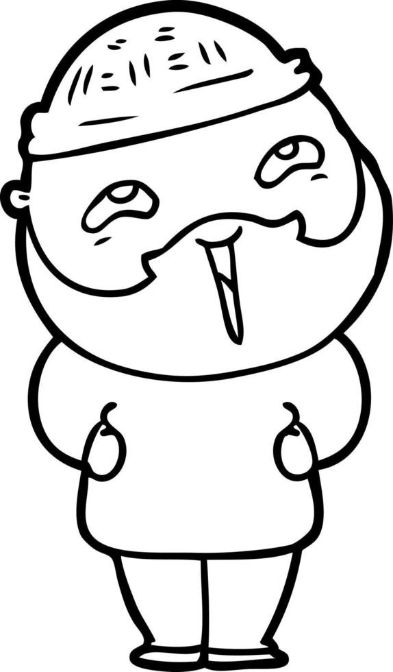 cartoon happy bearded man vector