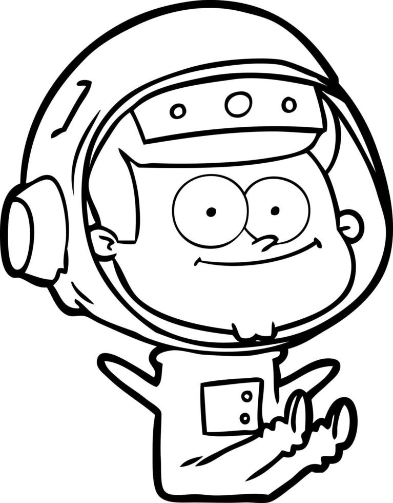 happy astronaut cartoon vector