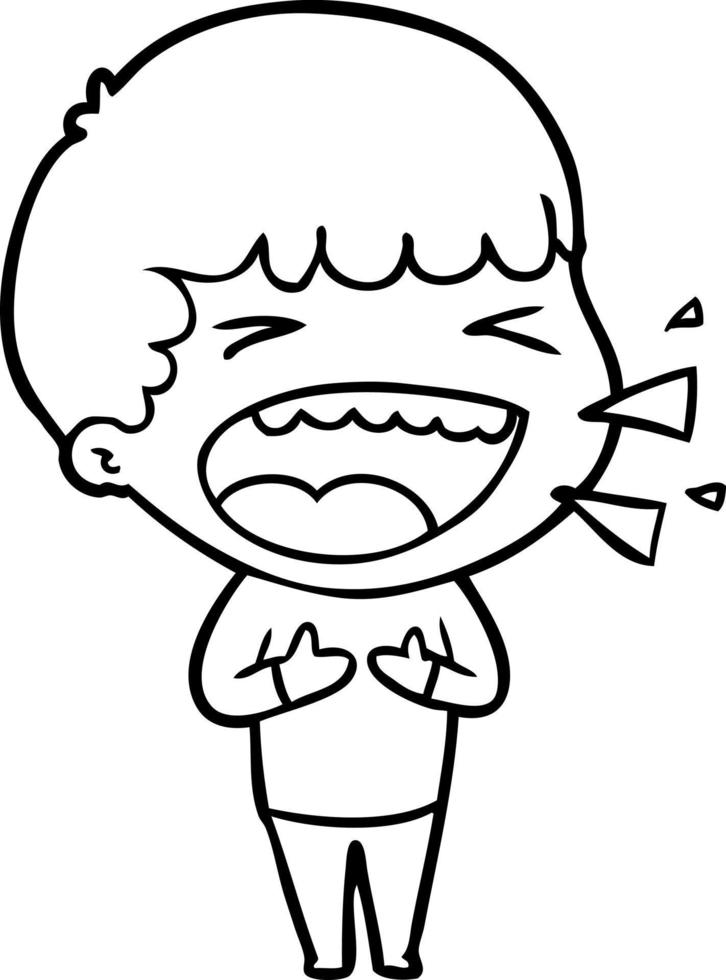 cartoon laughing man vector
