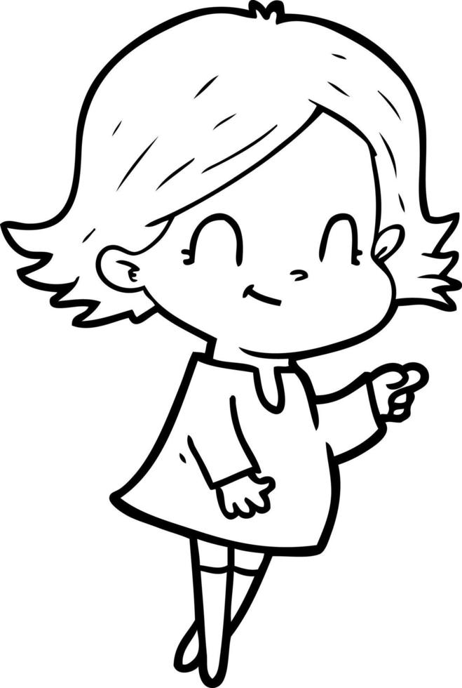 cartoon friendly girl vector
