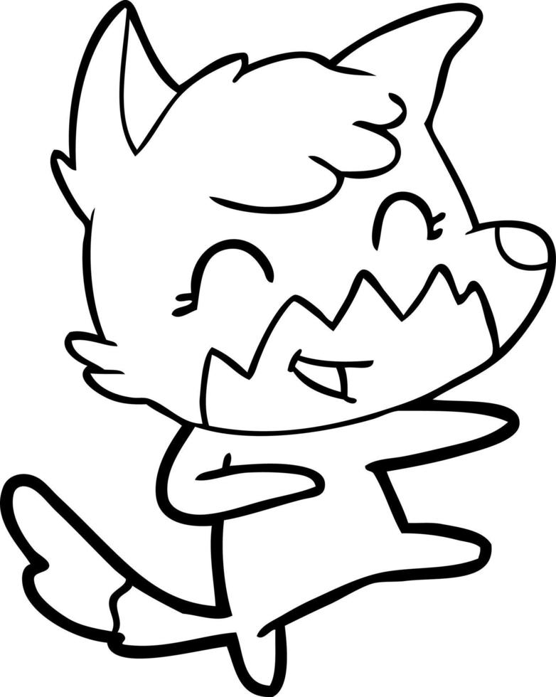 happy cartoon fox vector
