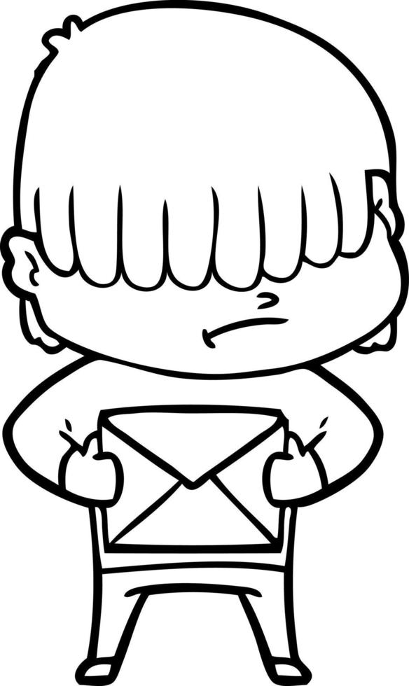 cartoon boy with untidy hair vector