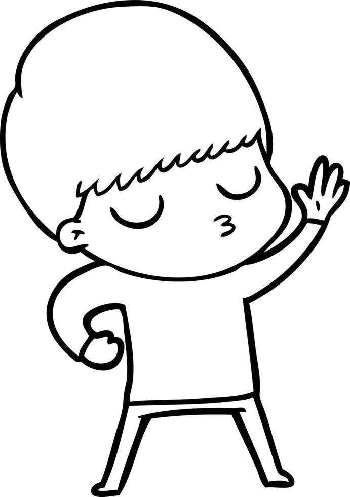 cartoon calm boy vector