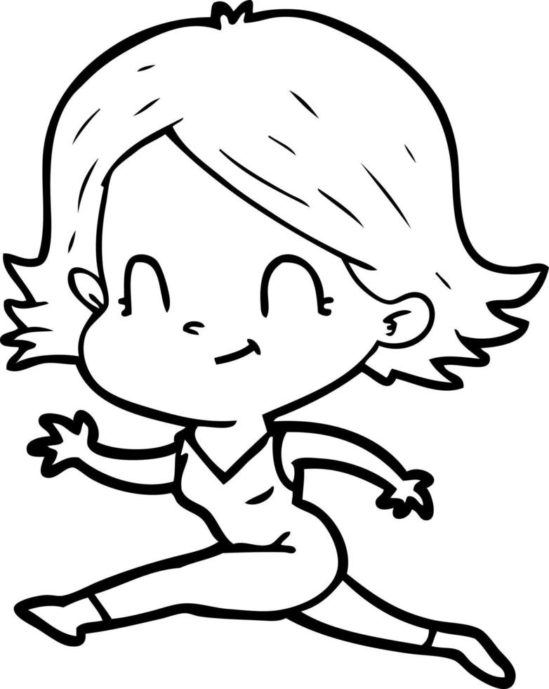 cartoon friendly girl vector