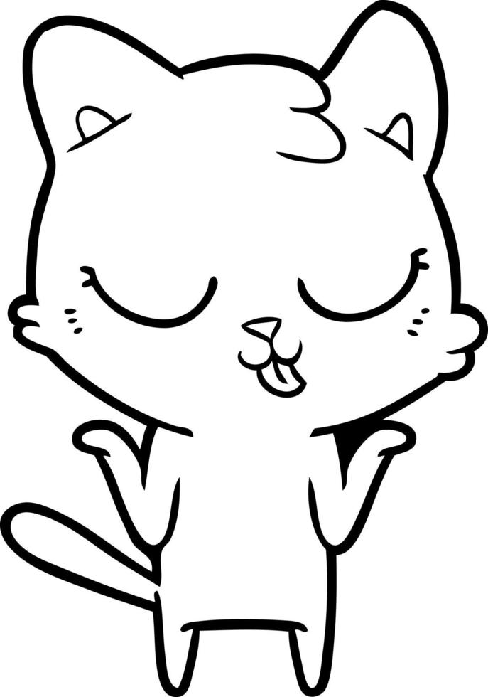 cartoon cat shrugging shoulders vector