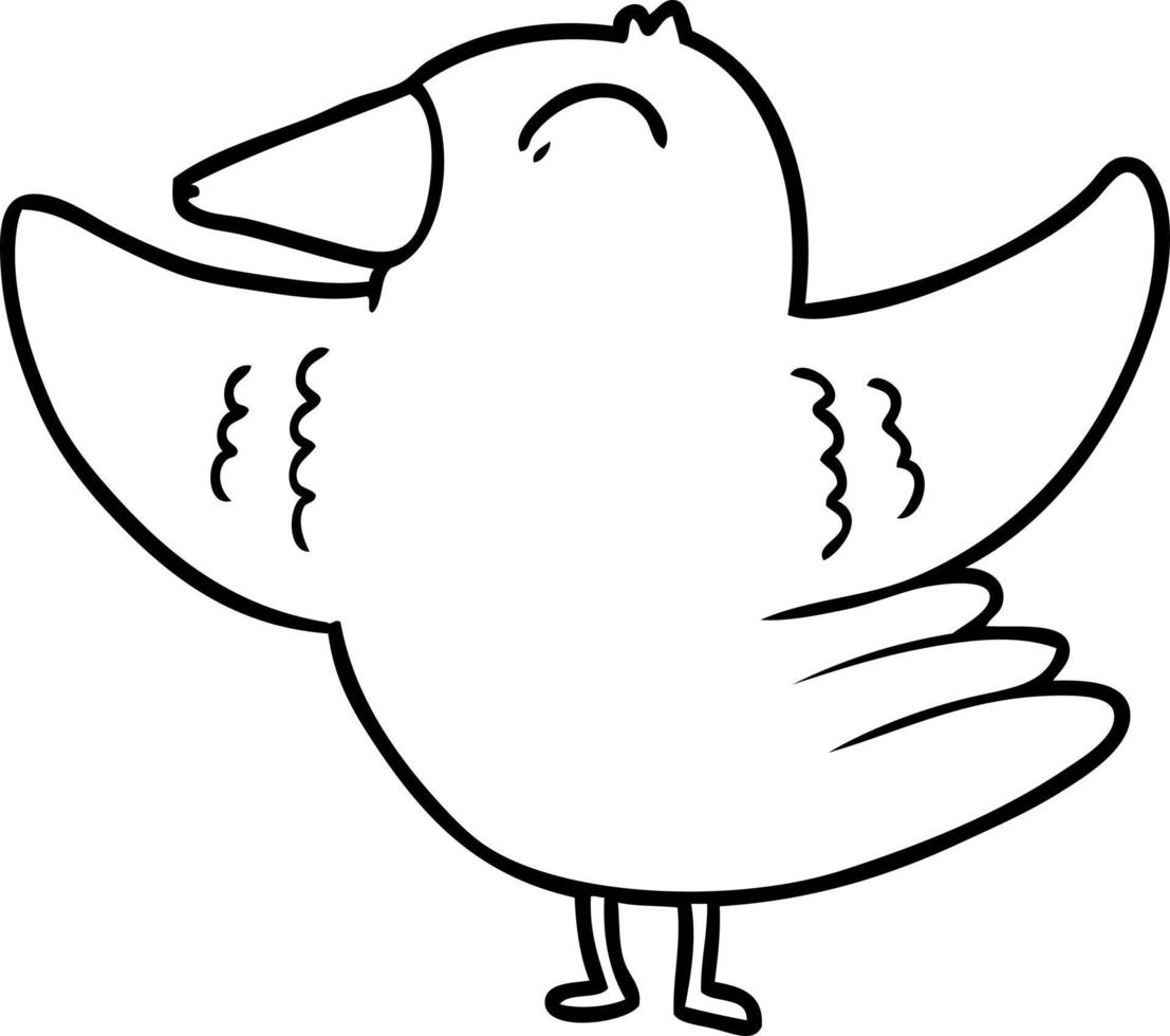 cartoon bird spreading wings vector