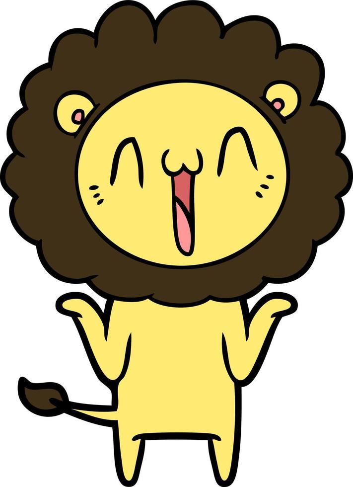 happy cartoon lion vector