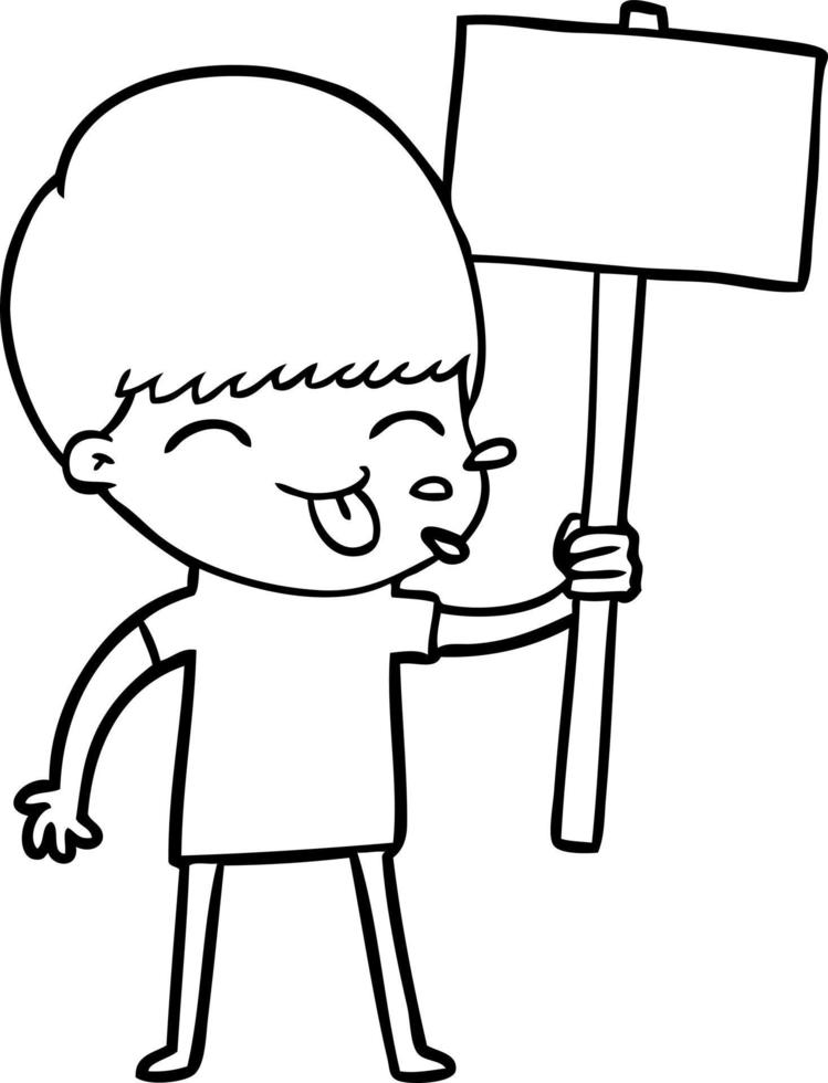 happy cartoon boy vector