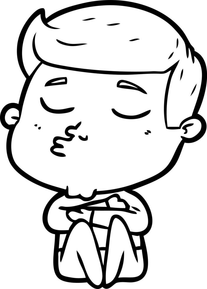 cartoon model guy pouting vector
