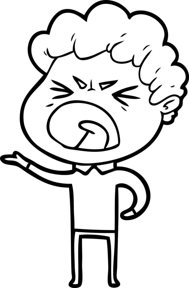 cartoon furious man vector
