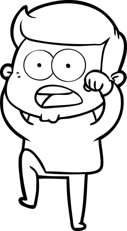 cartoon shocked man vector