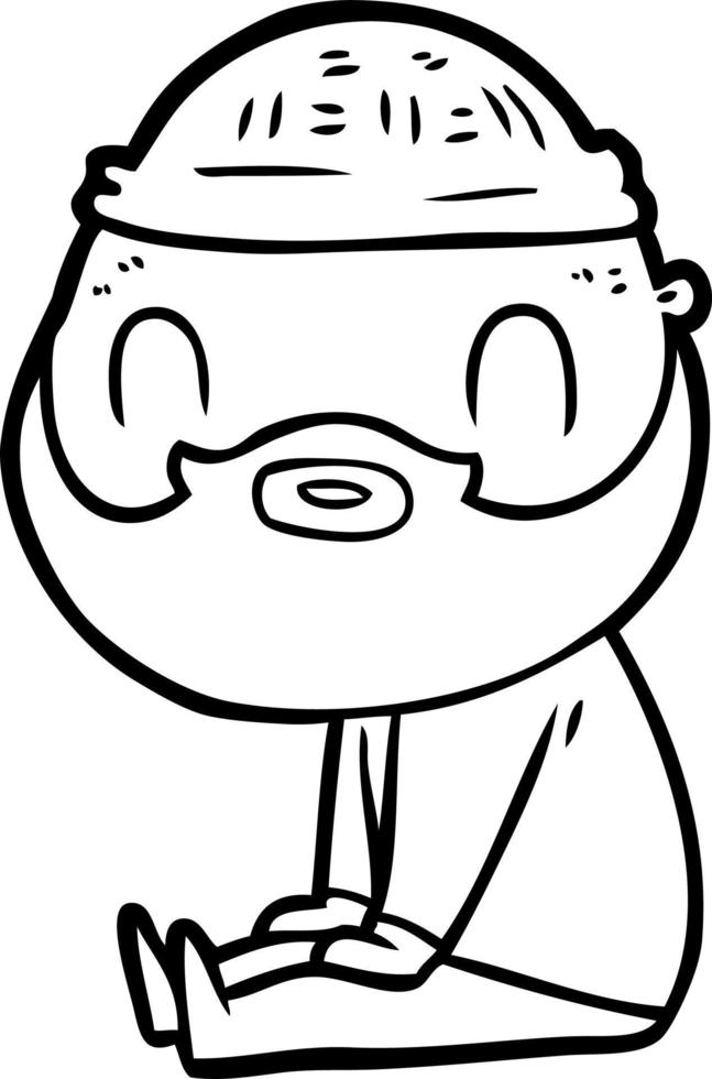 cartoon bearded man vector