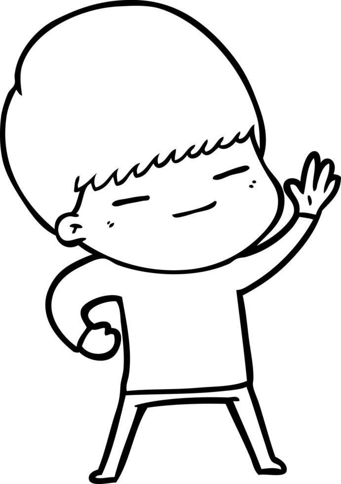 cartoon smug boy vector