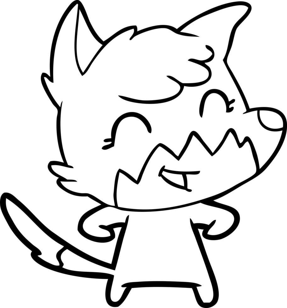 happy cartoon fox vector