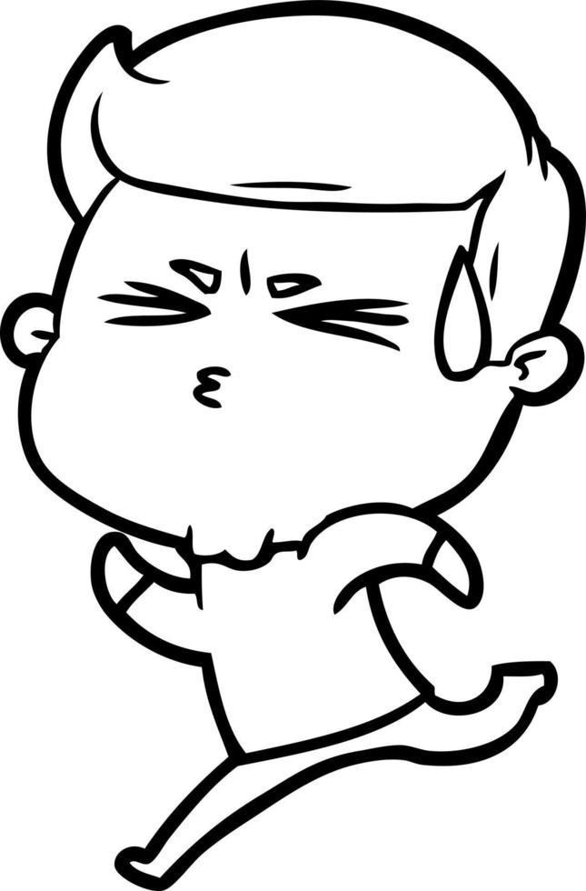 cartoon man sweating vector
