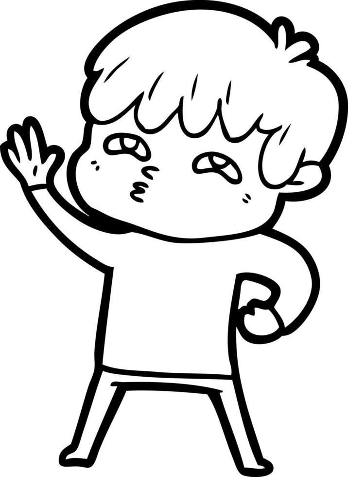 cartoon curious man vector
