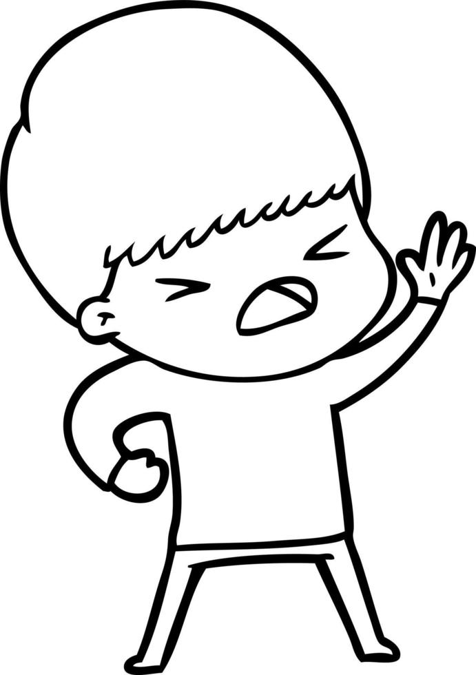 cartoon stressed man vector