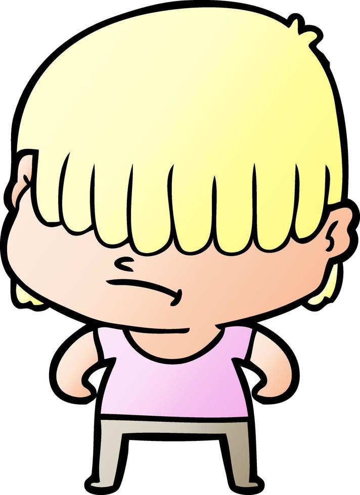 cartoon boy with untidy hair vector