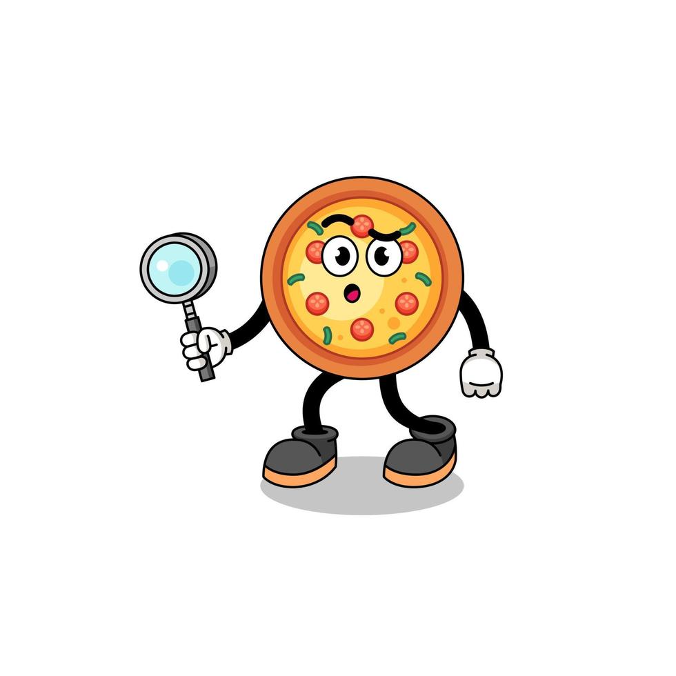 Mascot of pizza searching vector