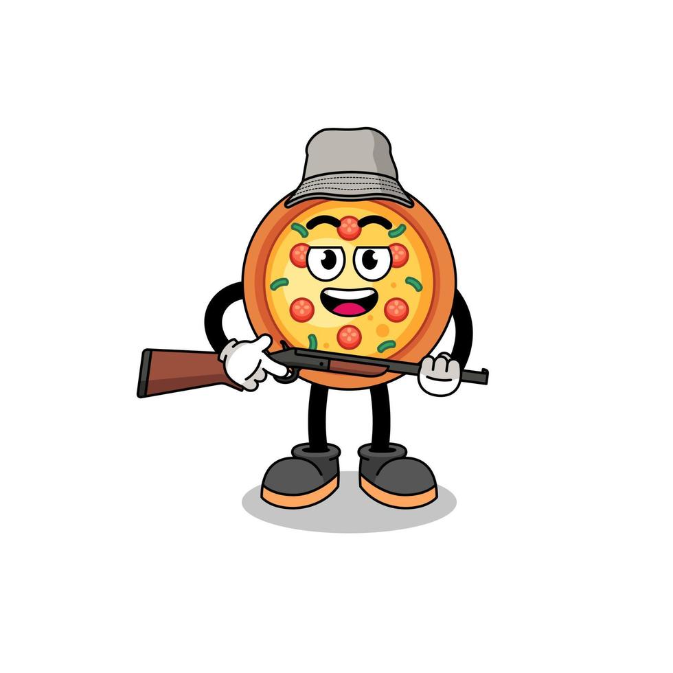 Cartoon Illustration of pizza hunter vector