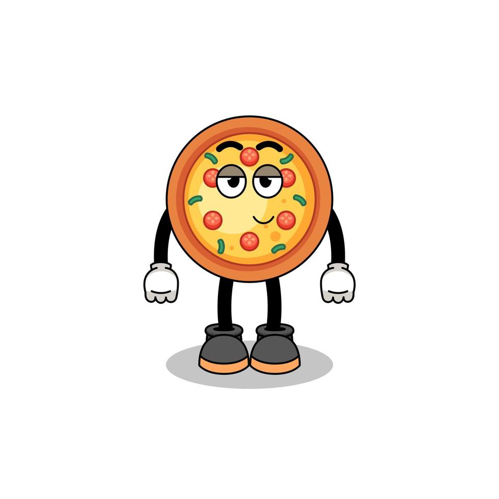 pizza cartoon couple with shy pose vector