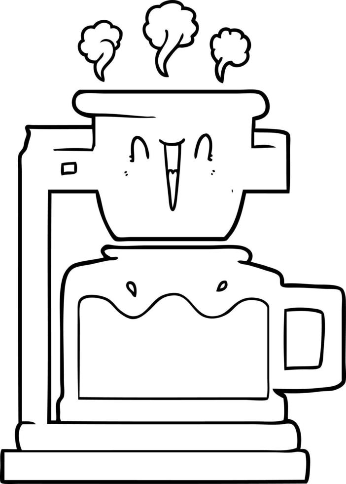 steaming hot coffee pot vector
